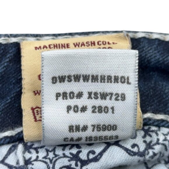 Big Star Sweet Ultra Low Rise Jeans Womens 29 Dark Wash Blue Boot Cut Flare - Picture 9 of 15